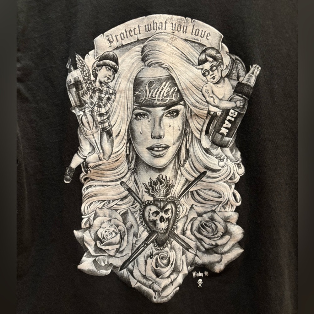 Sullen Clothing Baby G tattoo lifestyle graphic art short sleeve tee Size Small - Picture 3 of 7
